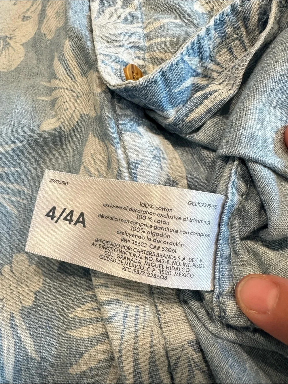 🤑EU OshKosh B'gosh Light Blue Floral Button-Front Kids Shirt🤑